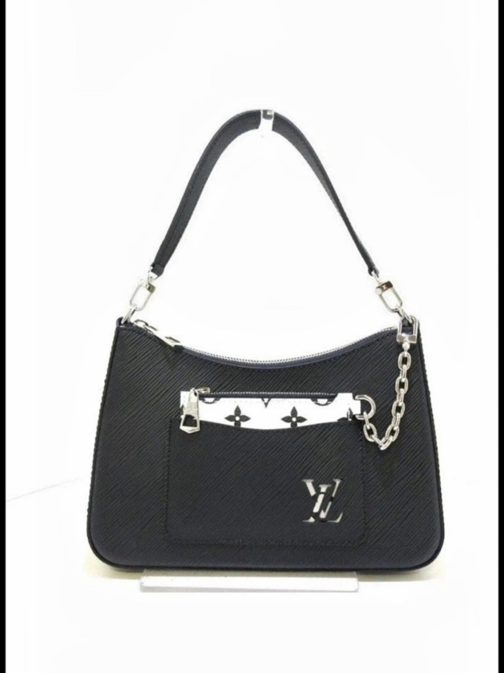 Louis Vuitton Black & White Shoulder Bag Like New Marelle crossbody
